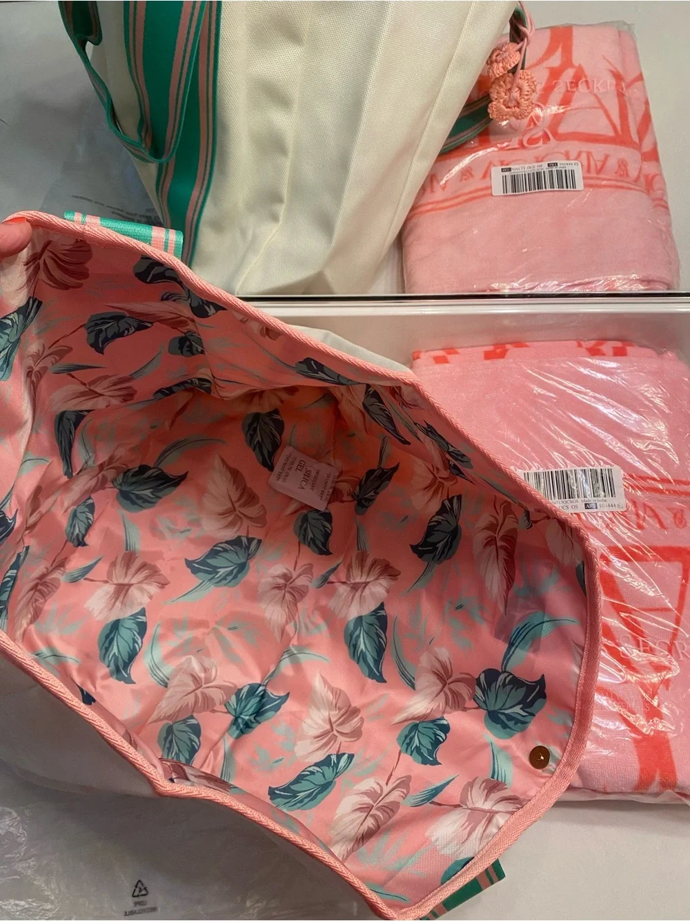 Victoria's Secret Floral Tote and Towel